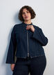 Strakzittend spijkerjack met ritssluiting, Blauw, Model image number 0