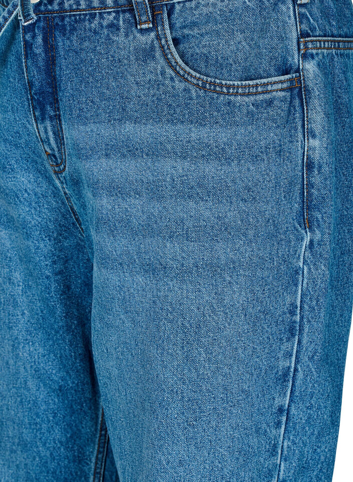 Straight-fit jeans met een strikceintuur, Blue Denim, Packshot