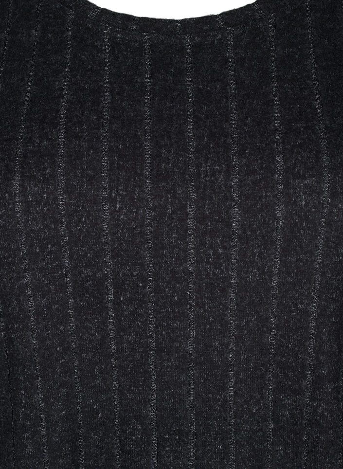 Gemêleerde blouse met 3/4 mouwen, Zwart, Packshot image number 2