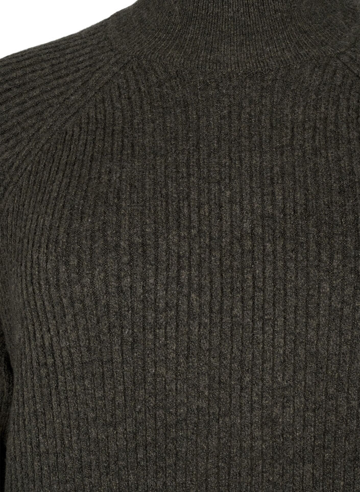 Jurk van gebreide stof met lange mouwen en hoge hals, Sea Turtle Mel., Packshot image number 2