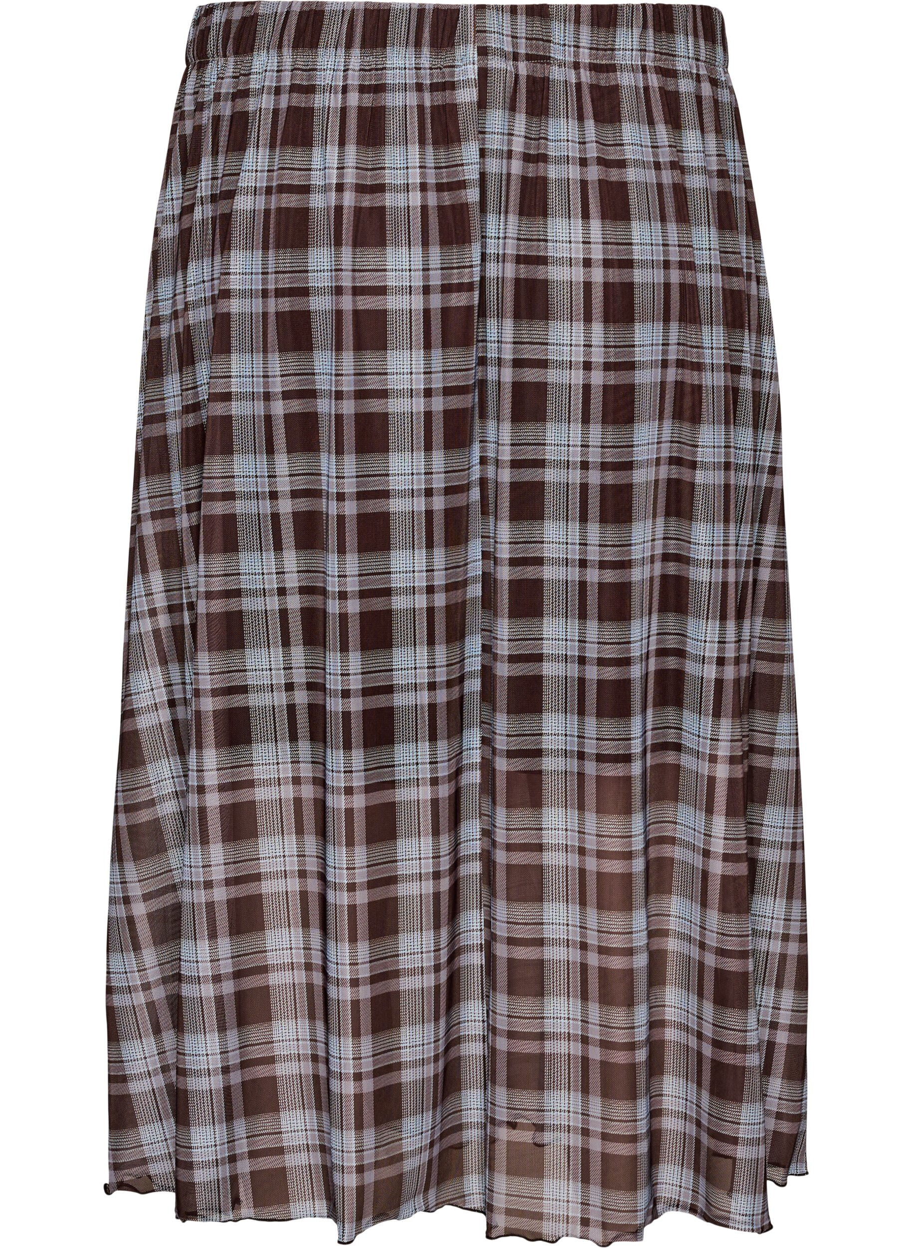 ZizziGecontroleerde mesh midi-rok, Blauw, Packshot image number 1