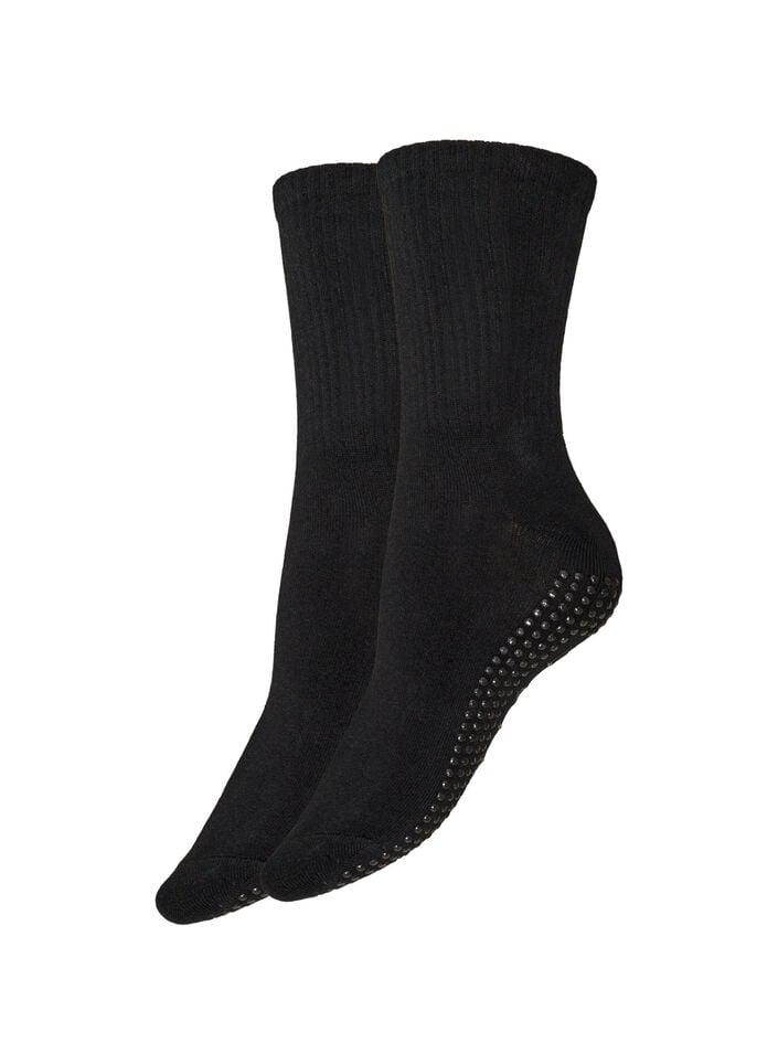 2-pack reformersokken met antislip noppen, Zwart, Packshot image number 0