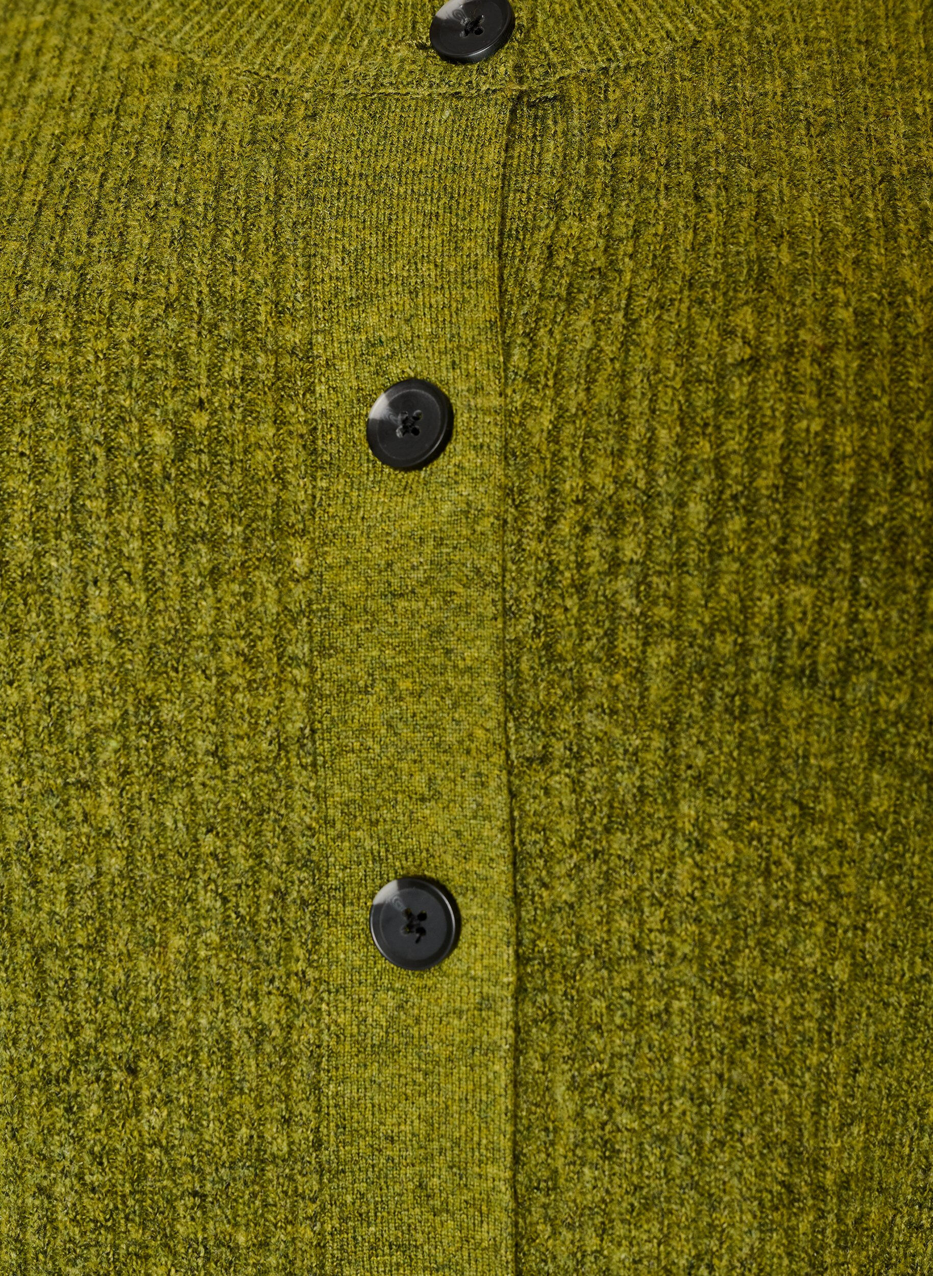 ZizziVest van ribtricot met knopen, Groen, Packshot image number 2