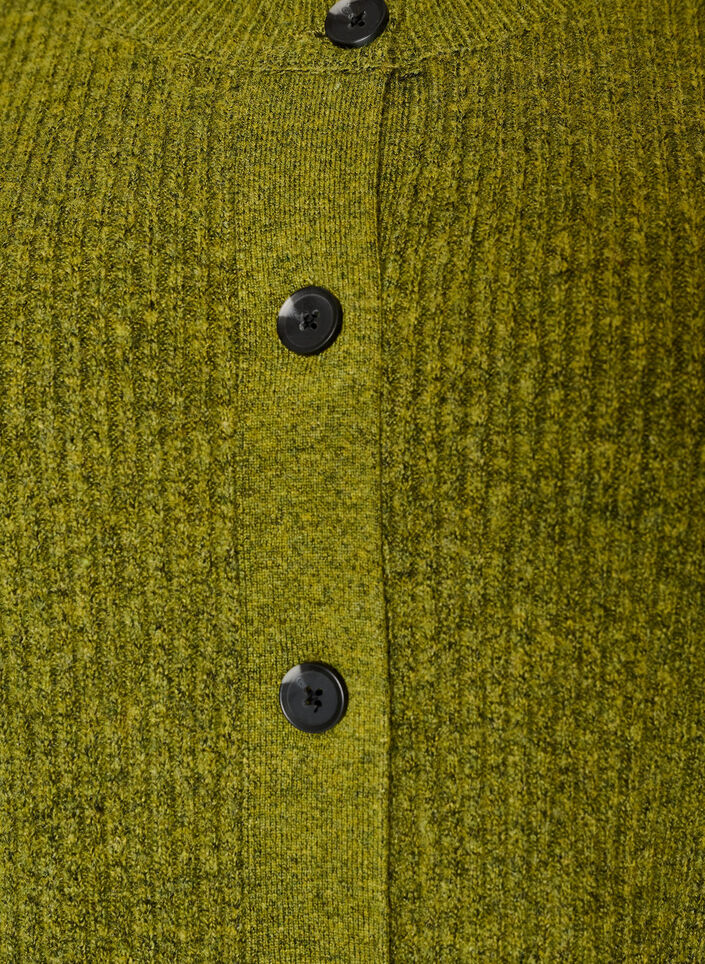 Vest van ribtricot met knopen, Groen, Packshot image number 2
