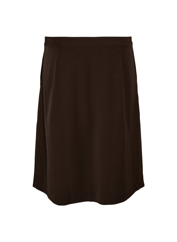 A-lijn rok tot de knie, Bruin, Packshot image number 1
