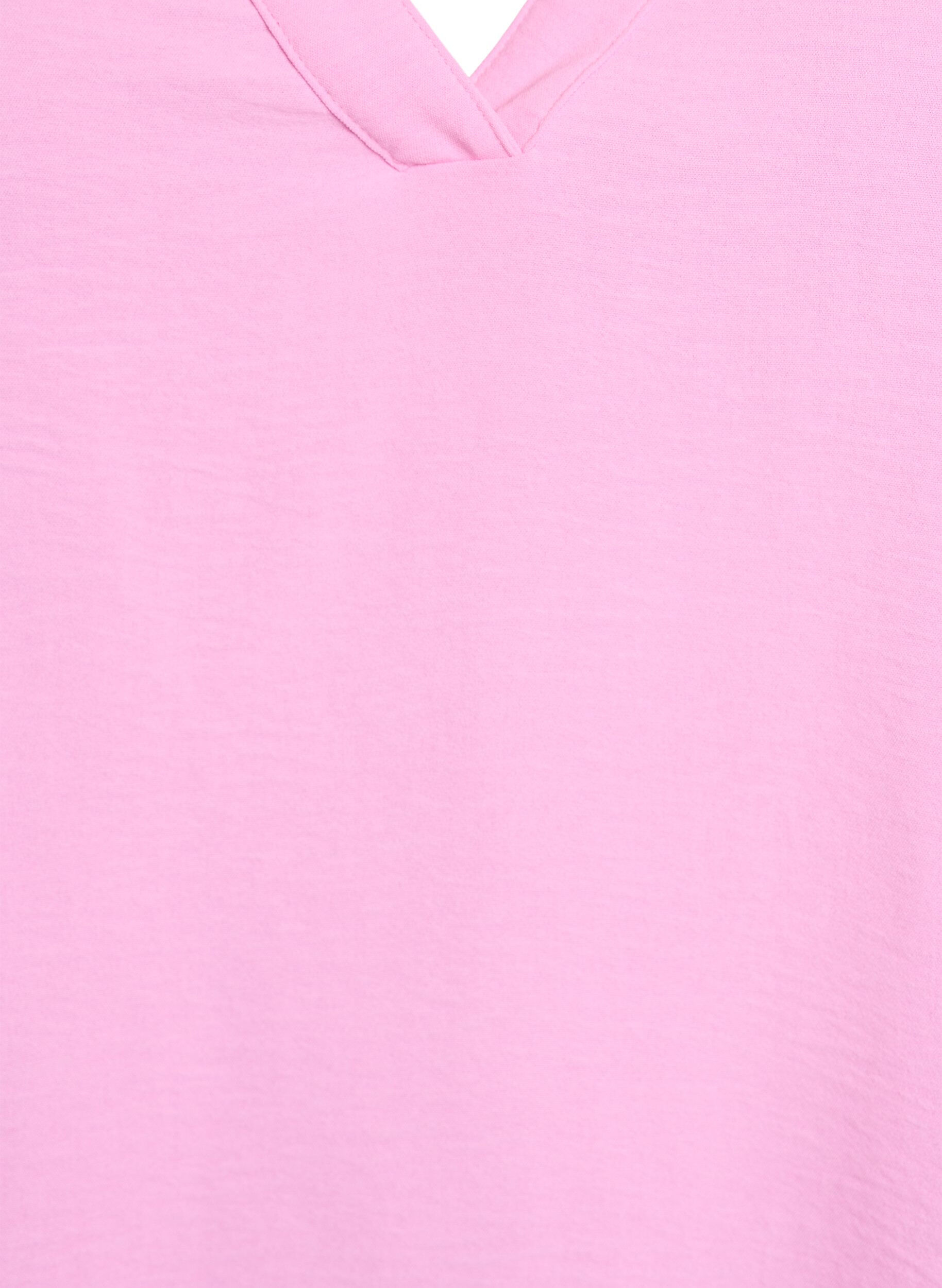 ZizziMouwloze top met kreukeffecten, Roze, Packshot image number 2