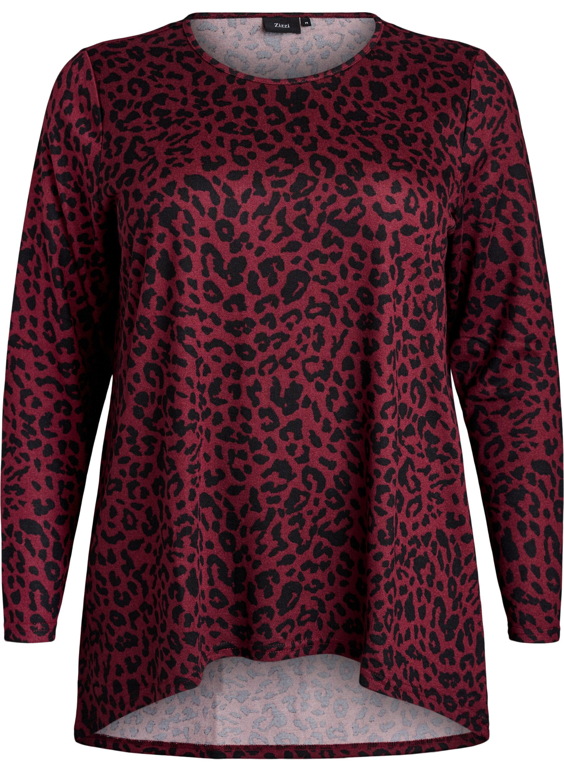 Luipaardprint blouse met lange mouwen