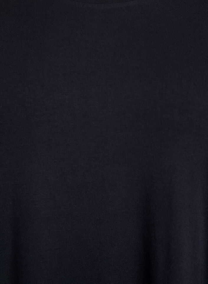 Nachtblouse in modal met lange mouwen, Zwart, Packshot image number 2