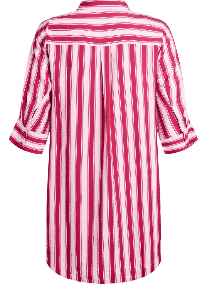 Korte jurk met kraag en borstzak, Roze, Packshot image number 1