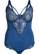 Body van kant met beugels en bandjesdetails, Blauw, Packshot image number 0