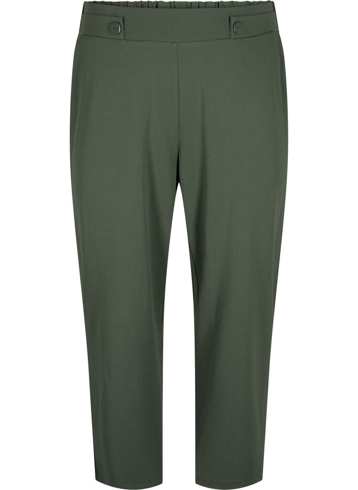 7/8 broek met losse pasvorm, Groen, Packshot image number 0