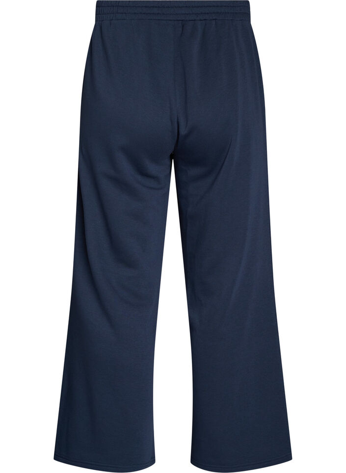 Sweatpants met hoge taille en wijde pijpen, Blauw, Packshot image number 1