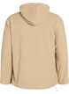 Fleece hoodie met een hoge nek en geborduurde tekst, Beige, Packshot image number 1