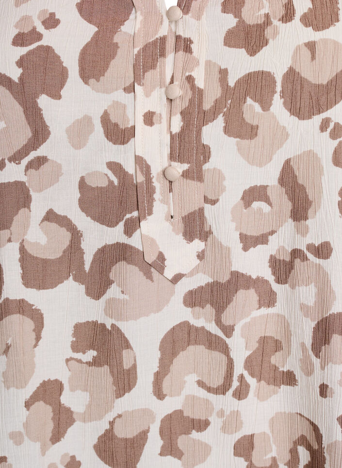 Blouse met luipaardprint en 1/2 mouwen, Wit, Packshot image number 2