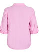 Linnen en viscose shirt met 3/4 mouwen, Roze, Packshot image number 1