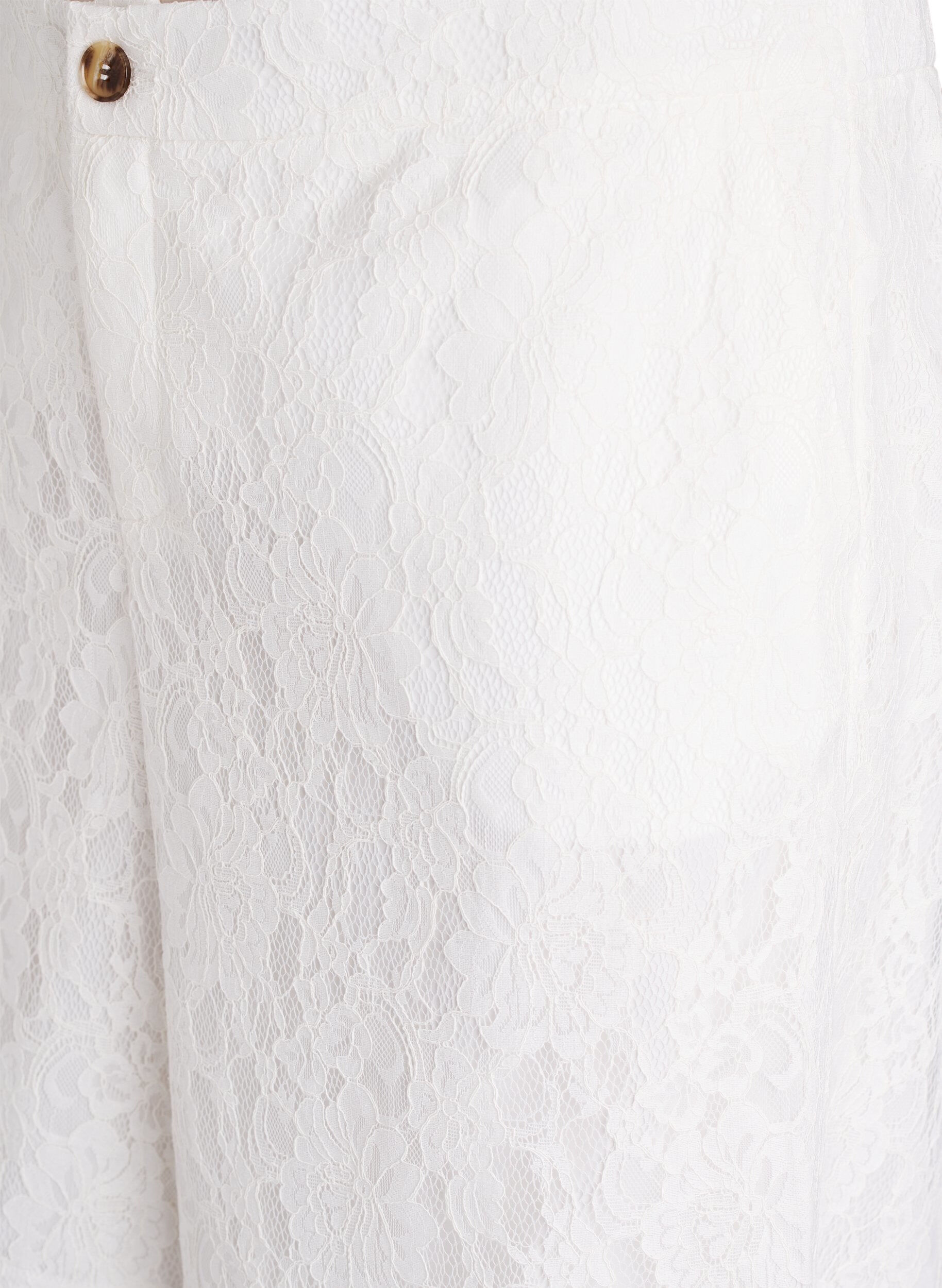 Zizzi Bermuda taille haute en dentelle, Vanille, Packshot image number 2