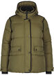 Korte puffer jas met contrastdetails, Groen, Packshot image number 0