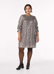 Korte paillettenjurk met lange mouwen, Bruin, Model image number 1