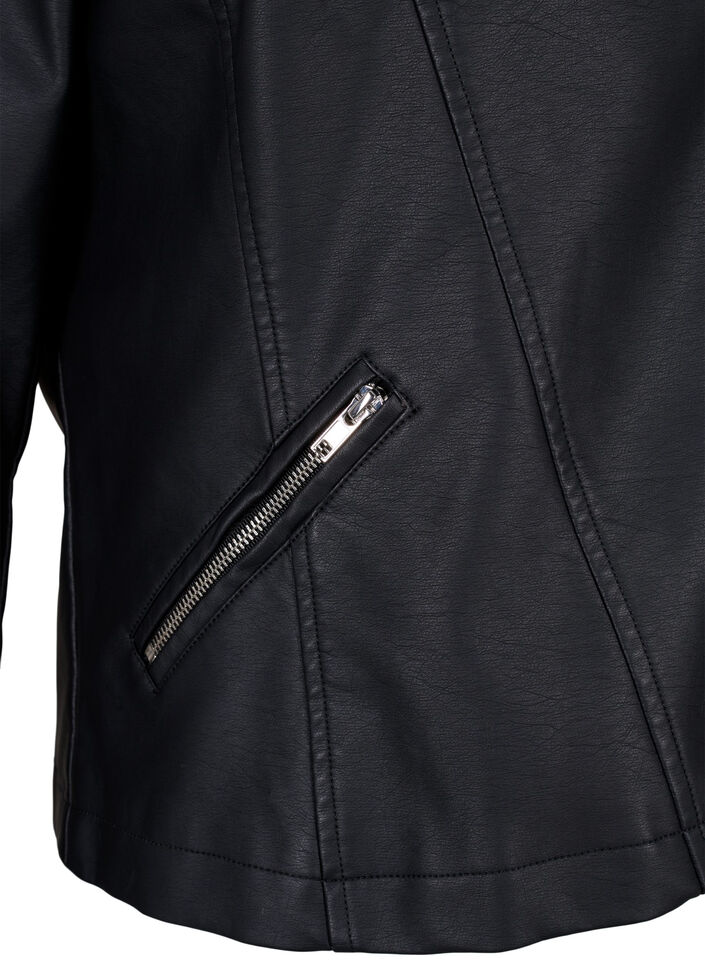 Imitatie leren bikerjas, Black, Packshot