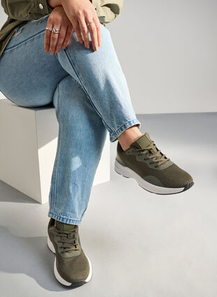 ZizziWide fit - Meshsneakers, Groen, Image image number 0