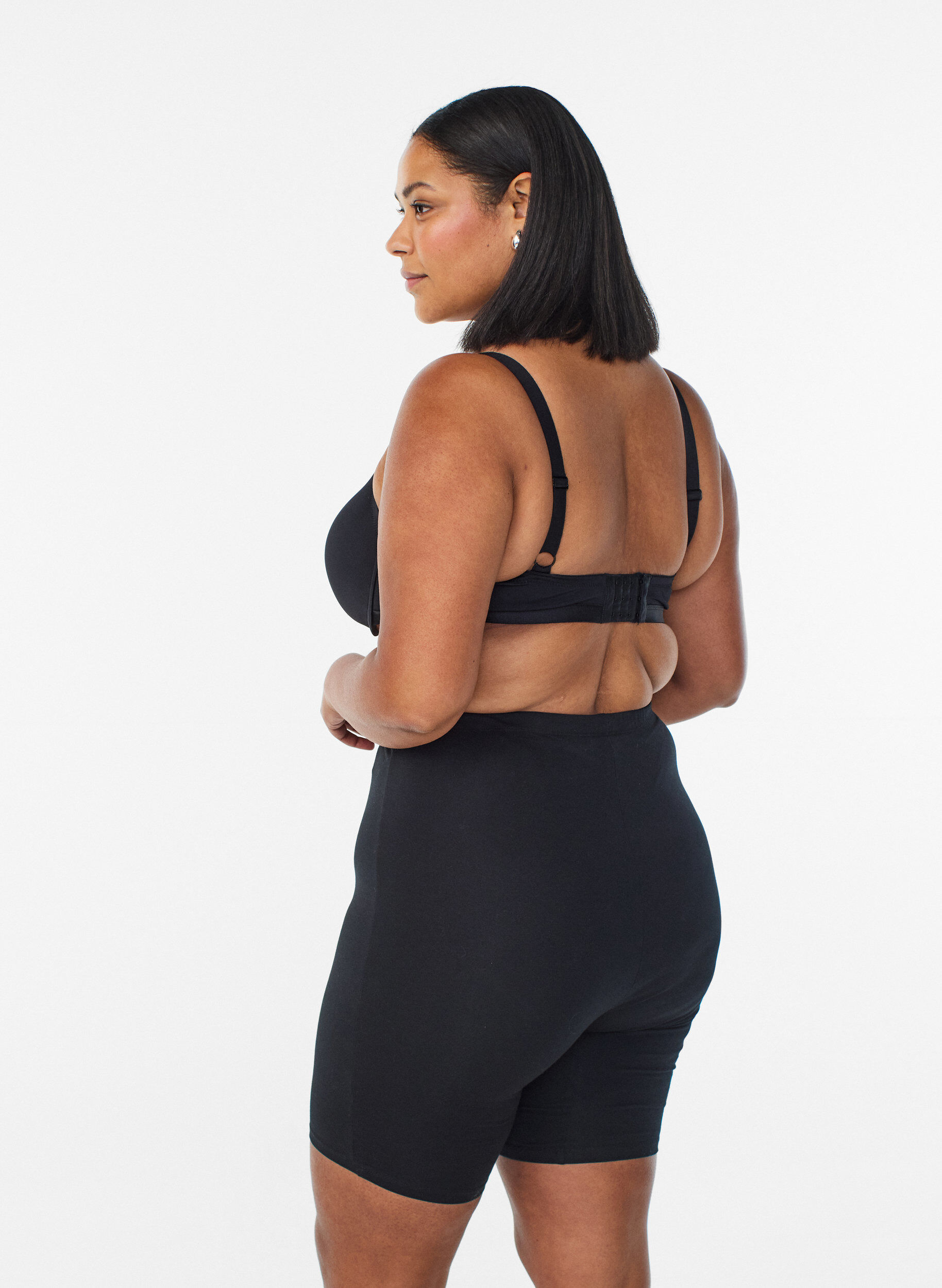 ZizziKatoenen panties met lange pijpen, Zwart, Model image number 1