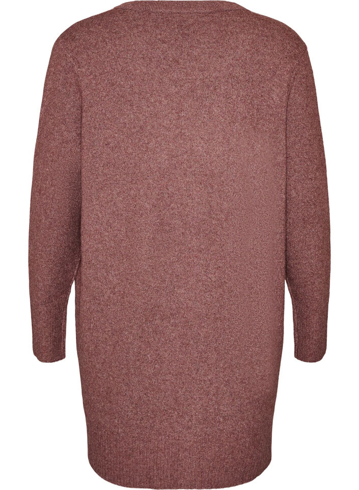 Geribd gebreid vest met zakken, Rood, Packshot image number 1