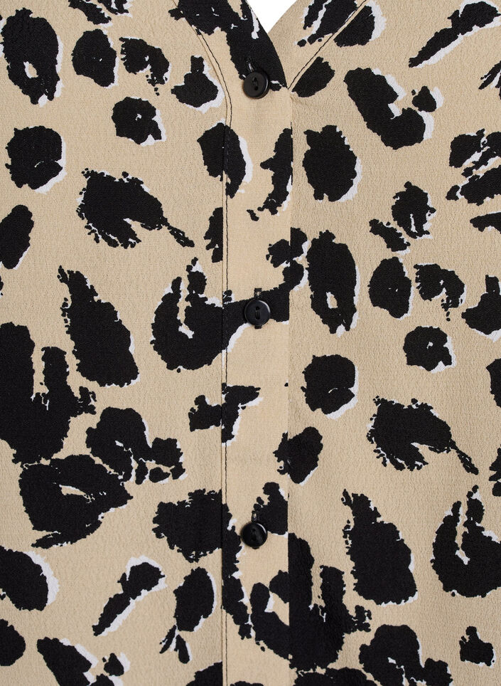 Viscose blouse met korte mouwen, Beige, Packshot image number 2