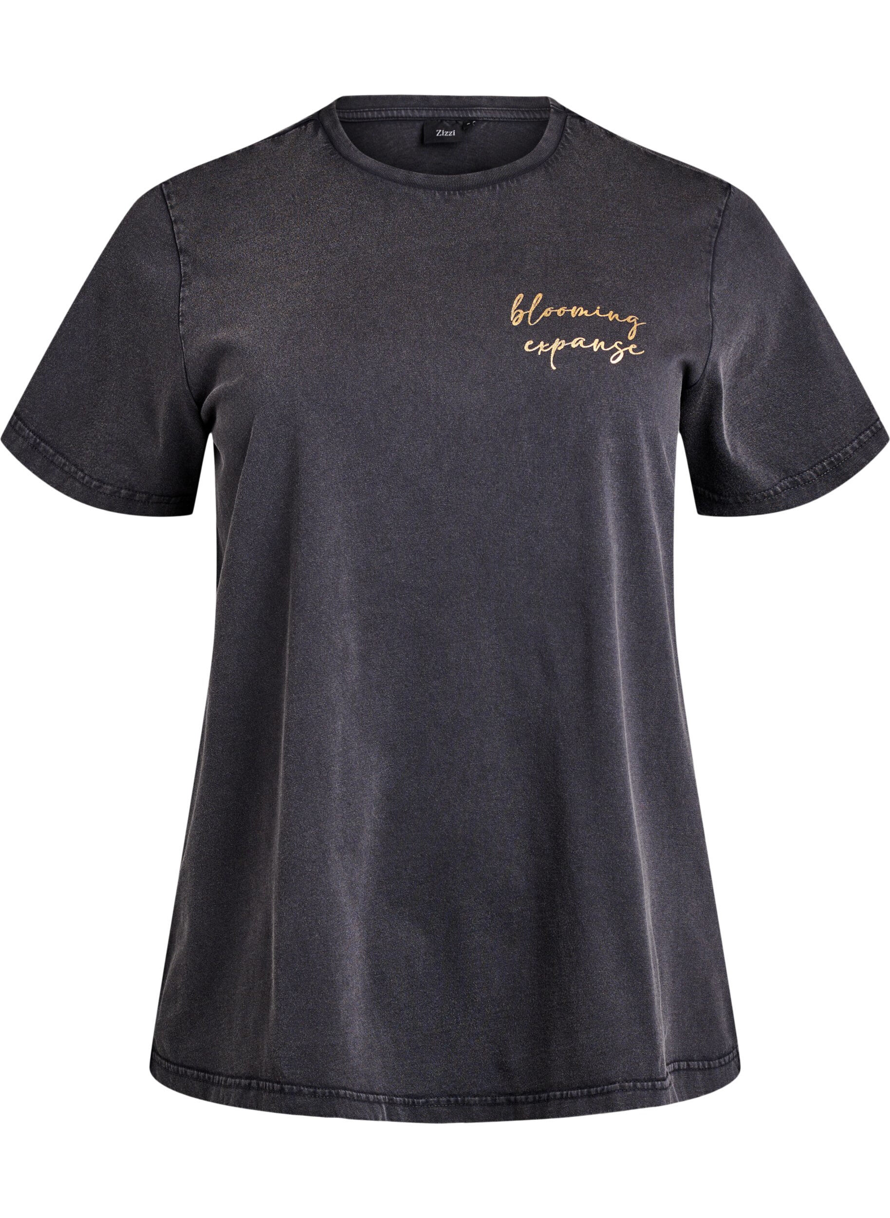 ZizziT-shirt in biologisch katoen met een coole print, Grijs, Packshot image number 0