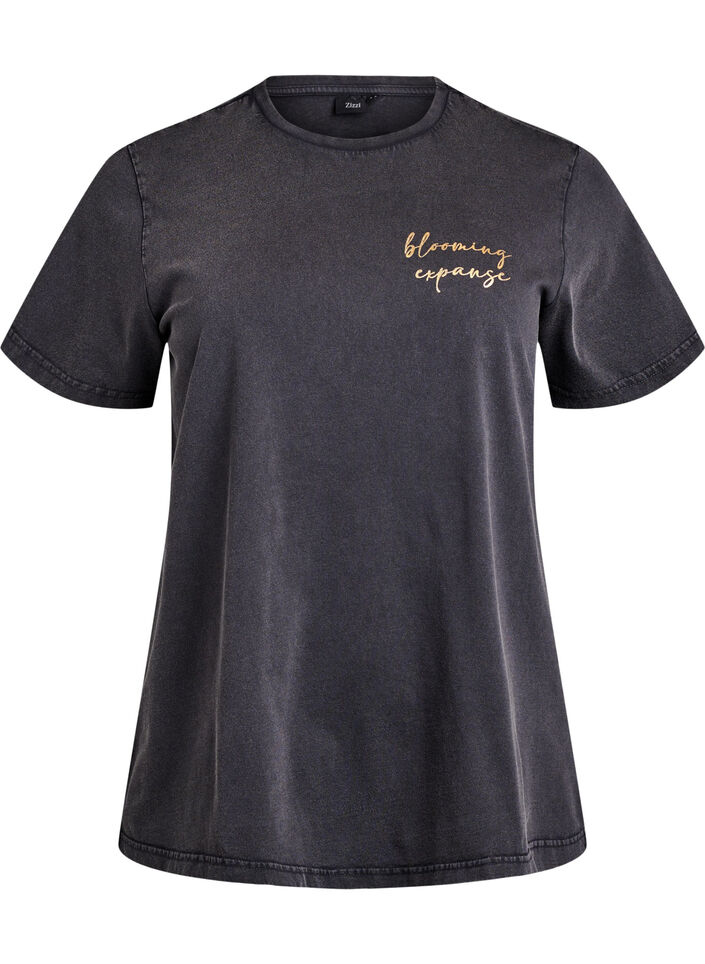 T-shirt in biologisch katoen met een coole print, Grijs, Packshot image number 0