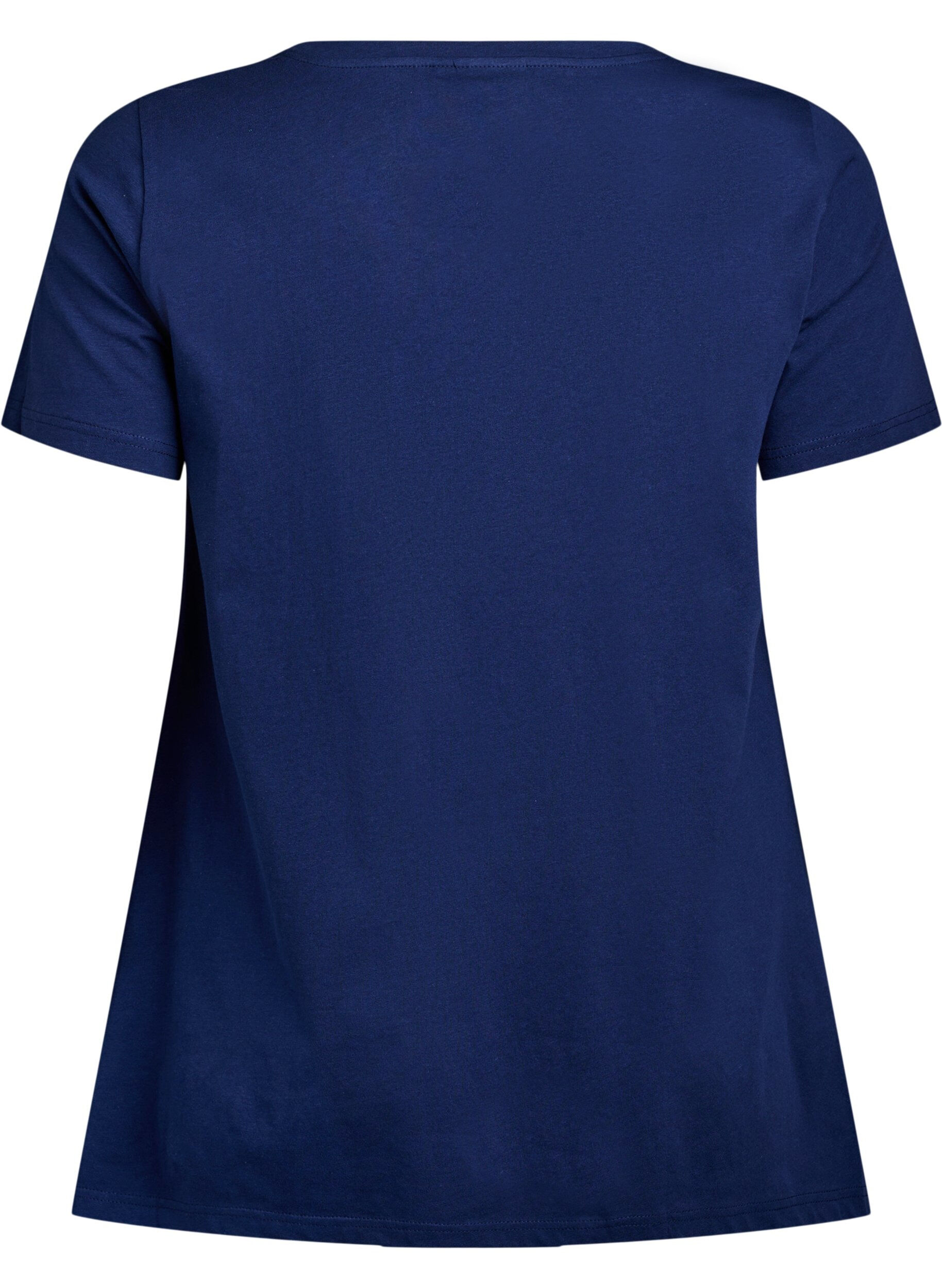 ZizziT-shirt met ronde hals en A-lijn vorm, Blauw, Packshot image number 1