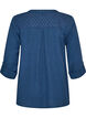 Blouse in katoenen mousseline met broderie anglaise, Blauw, Packshot image number 1