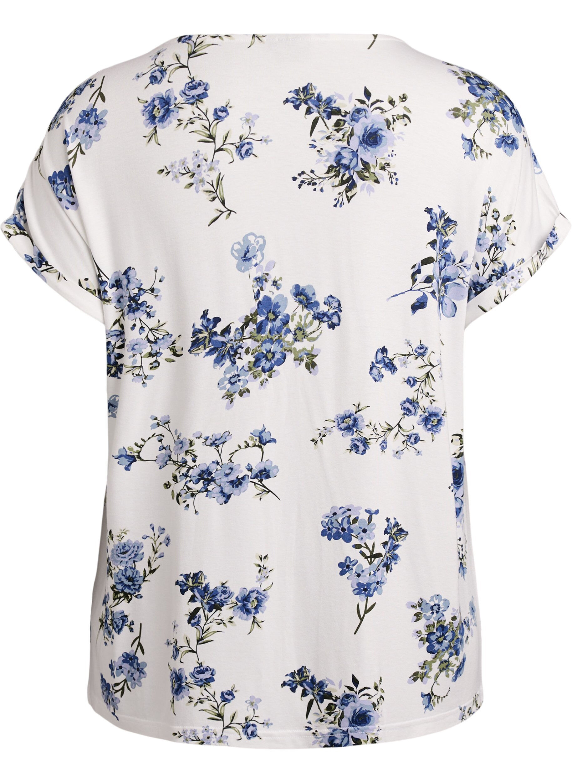 ZizziT-shirt met bloemenprint, Vanille, Packshot image number 1