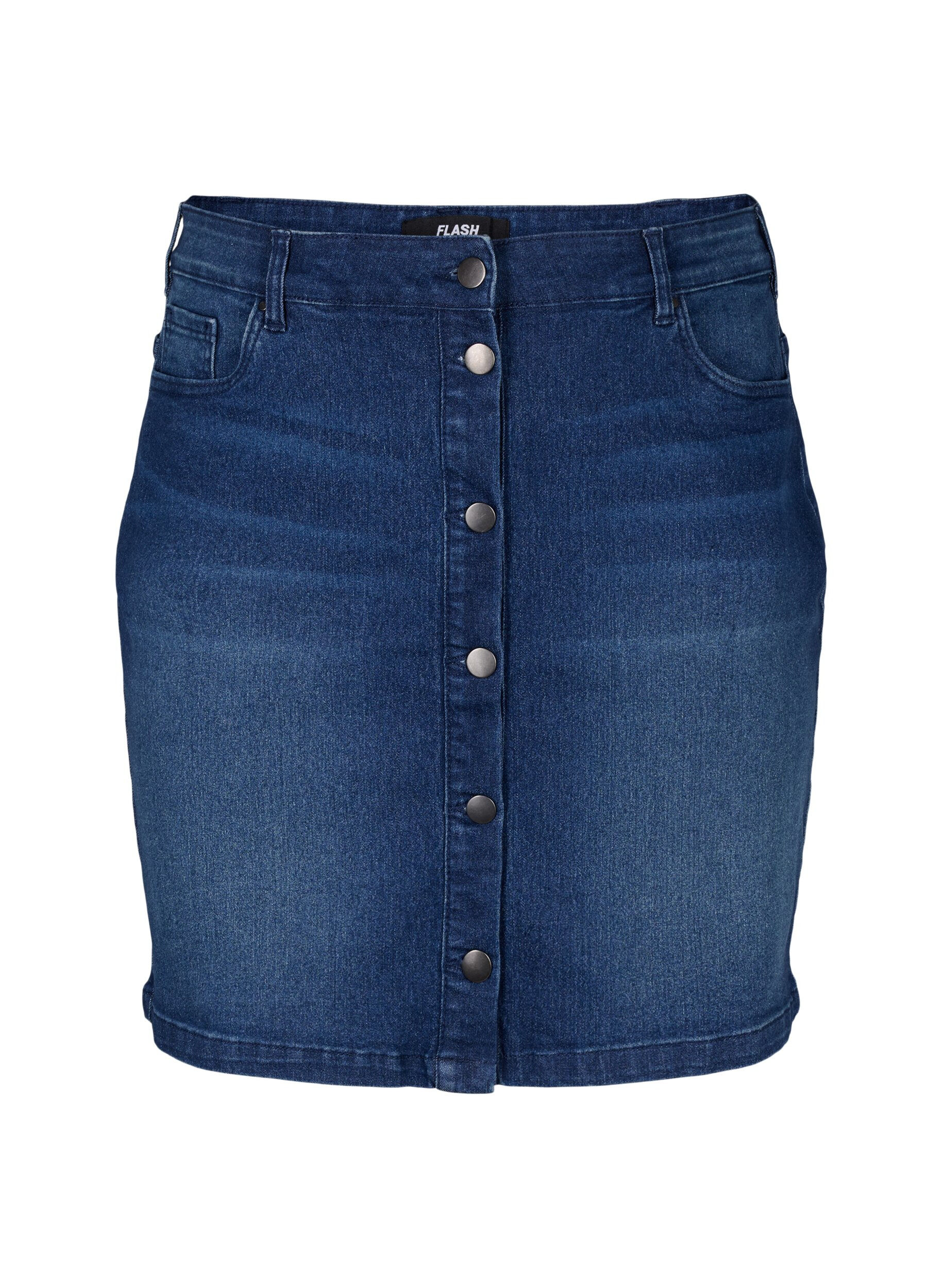 FLASH - Denim rok met knoopsluiting