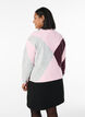 Cardigan met argylepatroon en ronde hals, Roze, Model image number 2