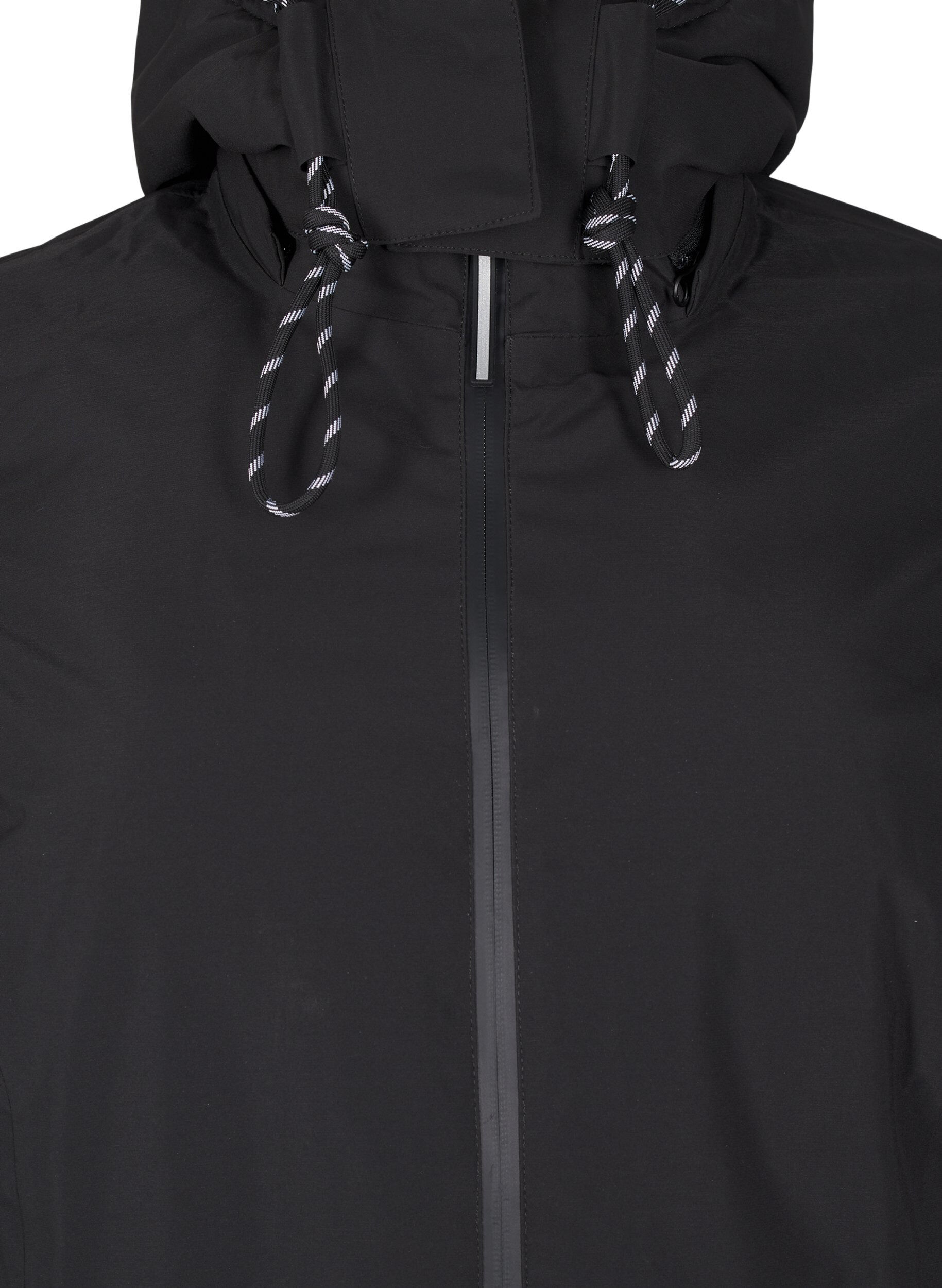 ZizziPraktische winterjas met capuchon en zakken, Zwart, Packshot image number 2