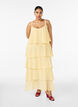 Maxi jurk met ruches en afneembare cape, Geel, Model image number 0