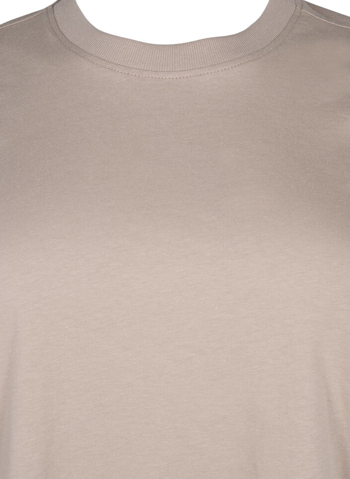 Basic katoenen T-shirt met ronde hals, Silver Mink, Packshot