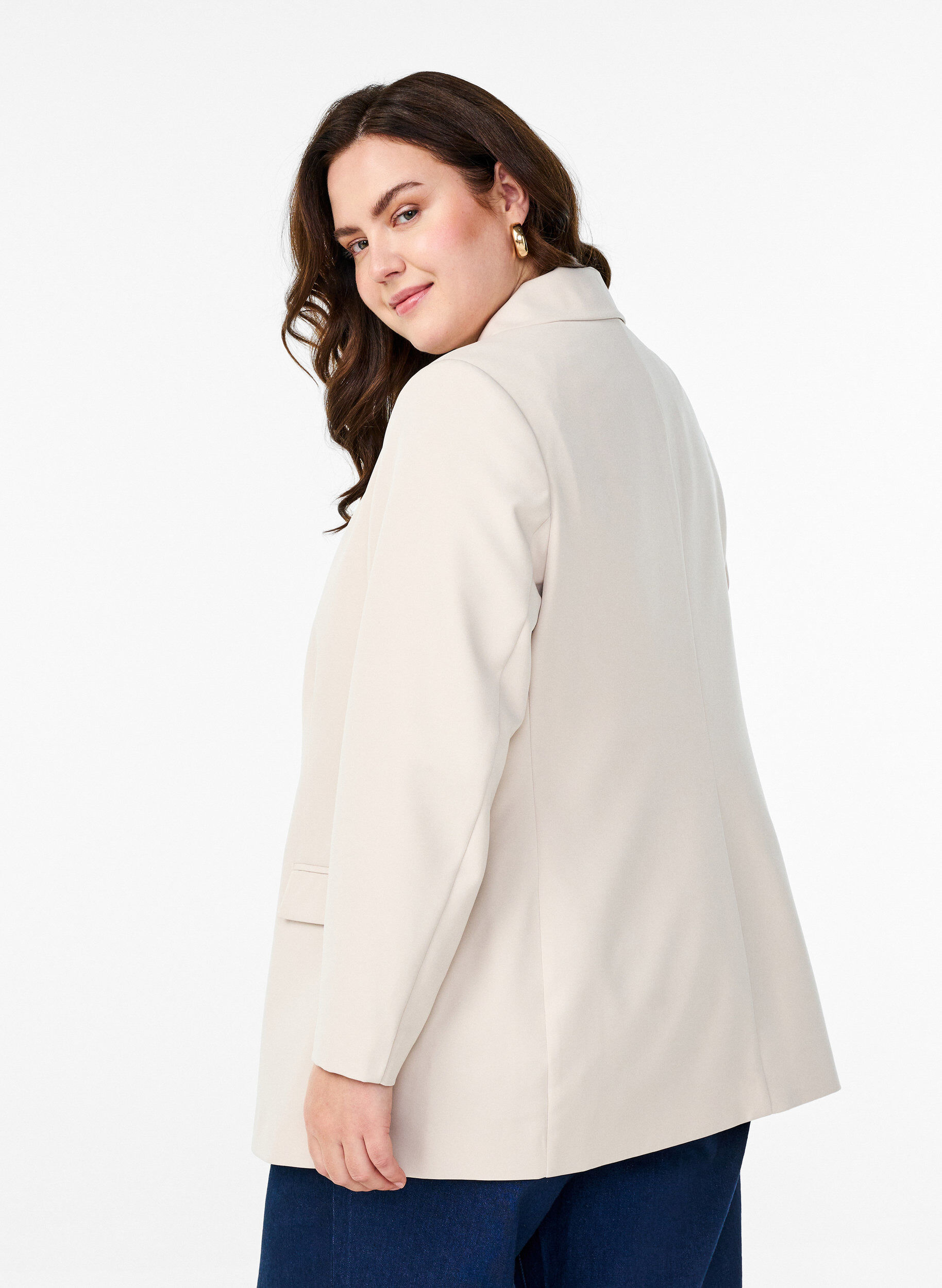 ZizziKlassieke blazer met knoopsluiting, Beige, Model image number 2