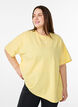 T-shirt van biologisch katoen met klein frontmotief, Geel, Model image number 0