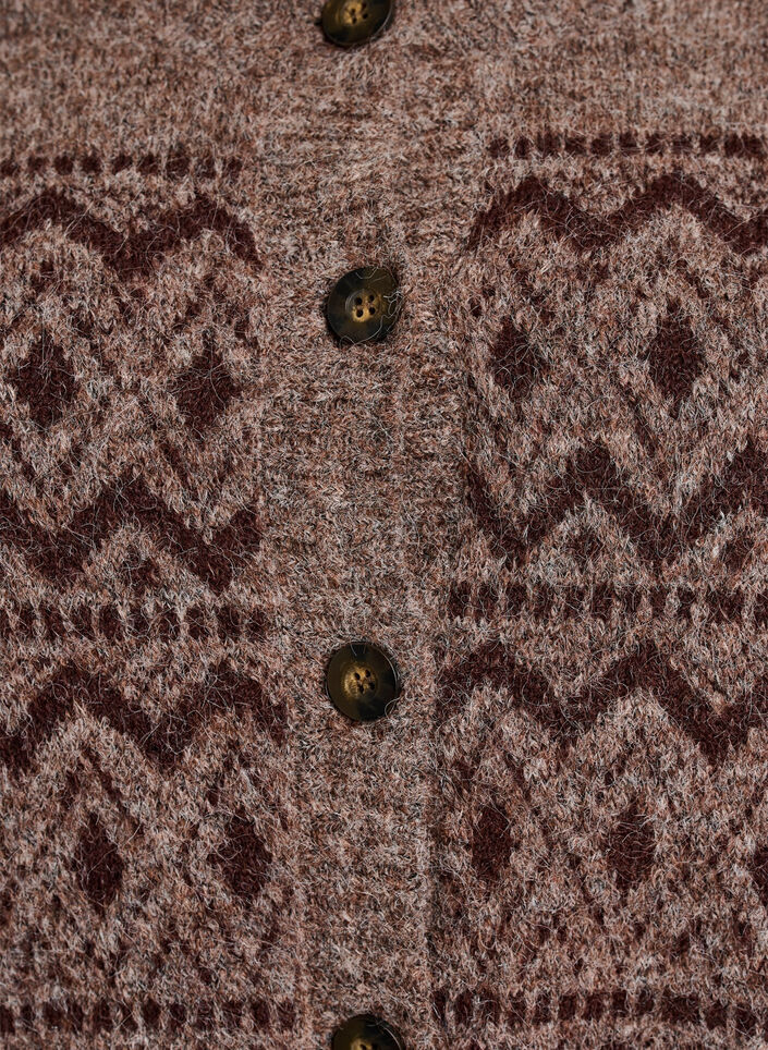 Vest met jacquardpatroon, Bruin, Packshot
