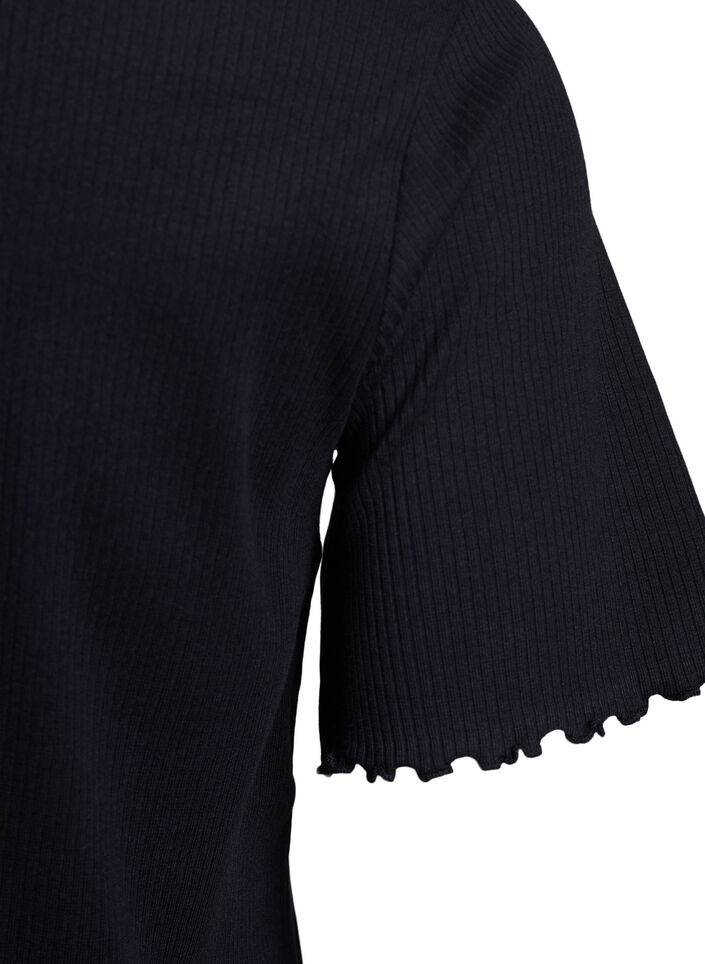 Maxi jurk in jersey met korte mouwen, Zwart, Packshot image number 4