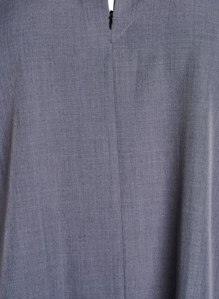 Korte A-lijn jurk met ritssluiting en 3/4-mouwen, Grijs, Packshot image number 2