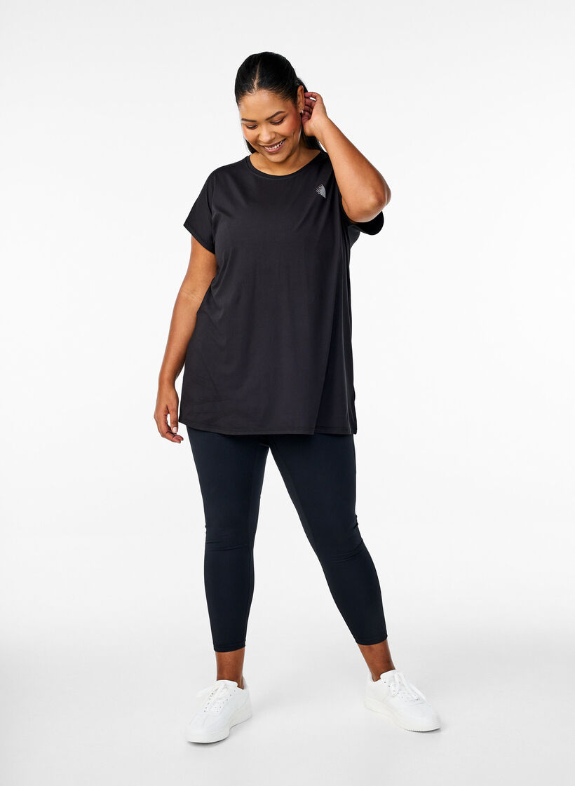 Lang workout T-shirt, Black, Model