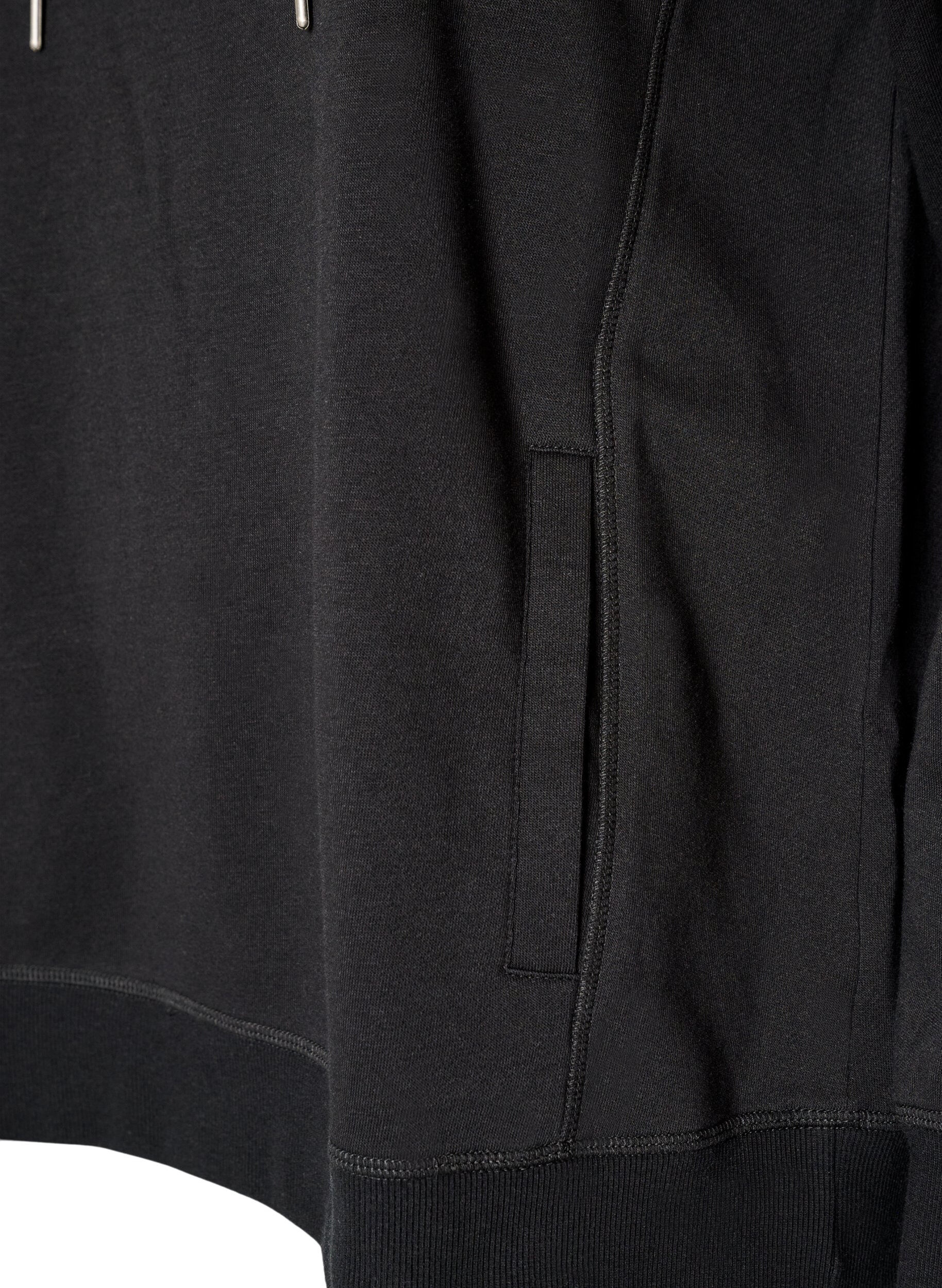 ZizziSweatshirt met hoge kraag en zakken, Zwart, Packshot image number 3