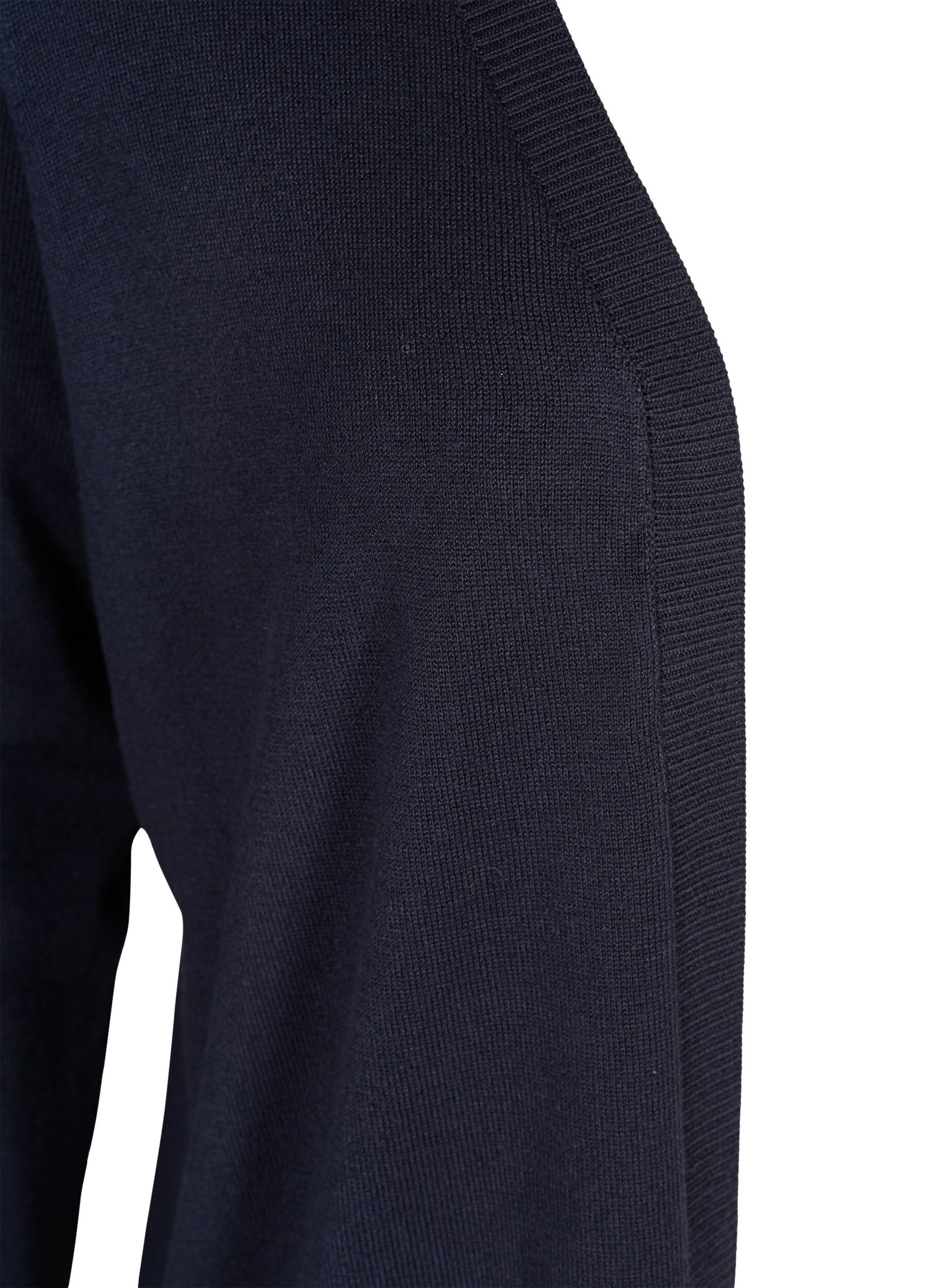 ZizziLang gebreid vest in viscosemix, Blauw, Packshot image number 2