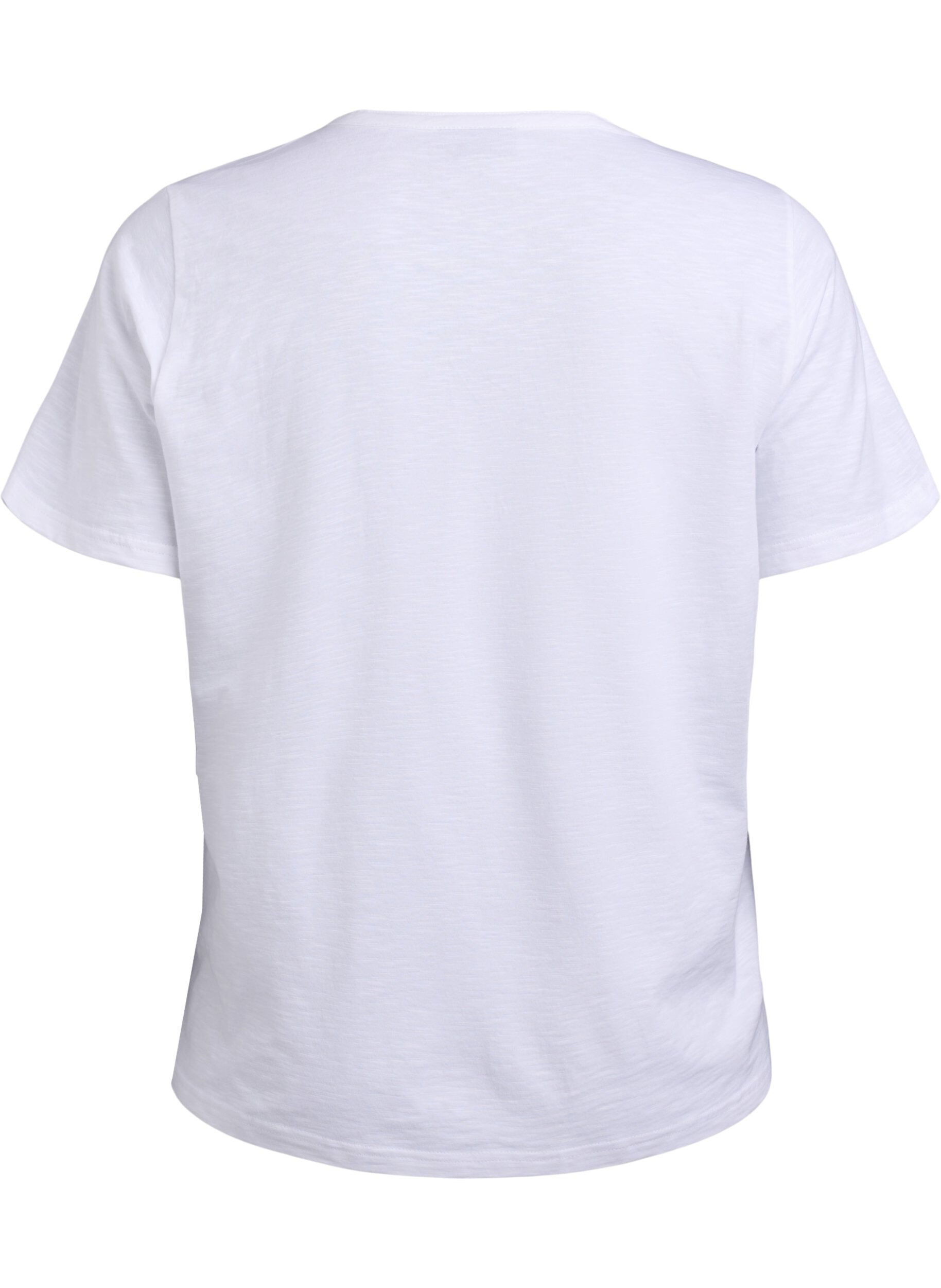 ZizziT-shirt met knoopdetail, Wit, Packshot image number 1