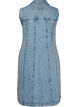 Mouwloze denimjurk met knoopsluiting en splitten, Blauw, Packshot image number 1
