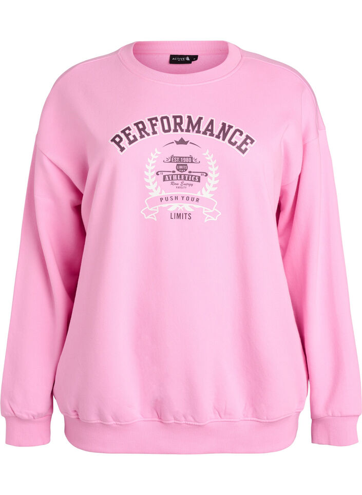 Sweatshirt met tekstprint, Roze, Packshot image number 0