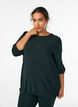 Blouse met glitterpatroon en 3/4 mouwen, Groen, Model image number 0