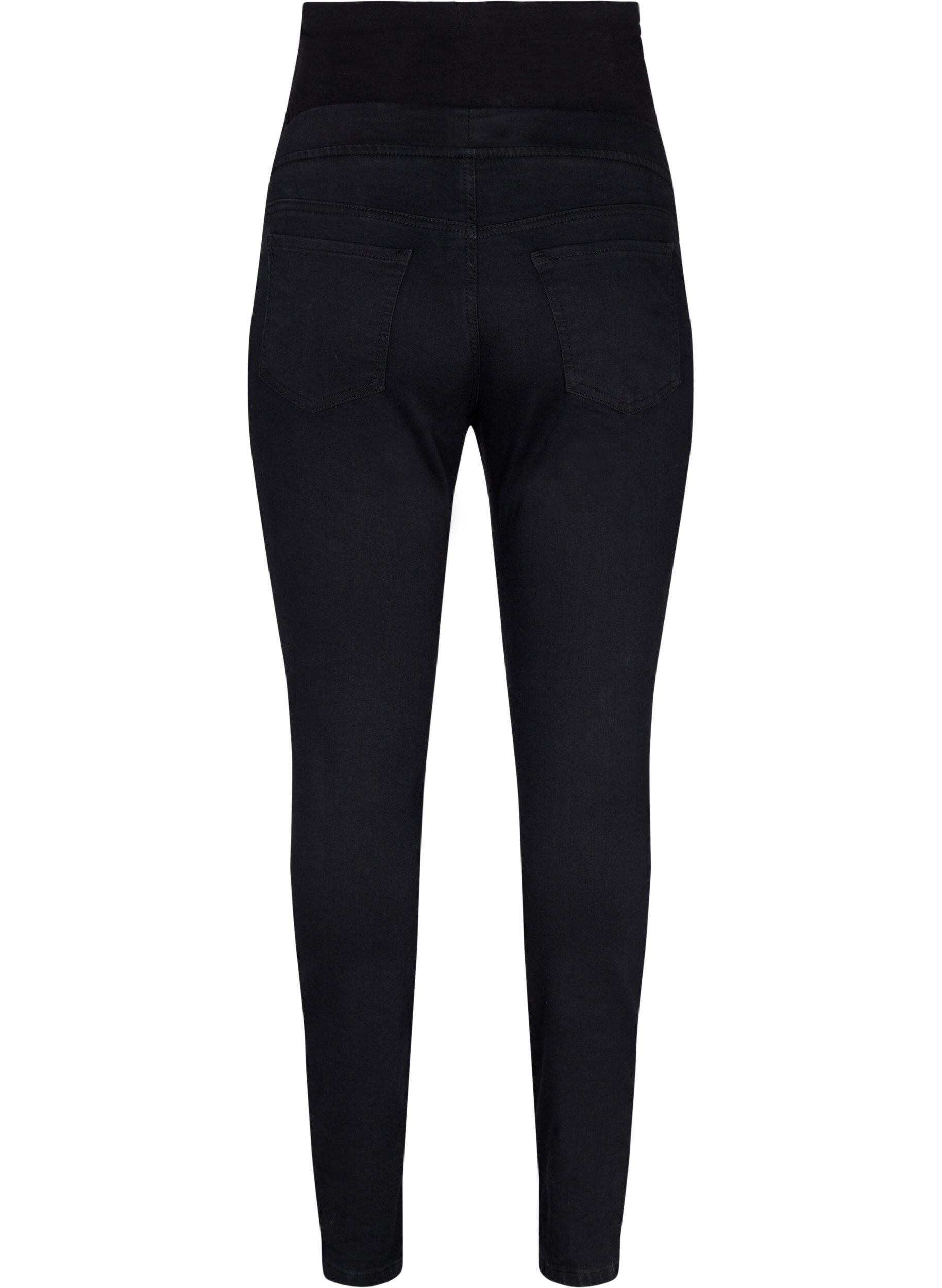 ZizziZwangerschaps jeggings in katoenmix, Zwart, Packshot image number 1